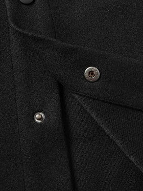 Manfinity Homme معطف طويل الأكمام بأزرار أمامية وجيب خارجي للرجال ، خريف وشتاء