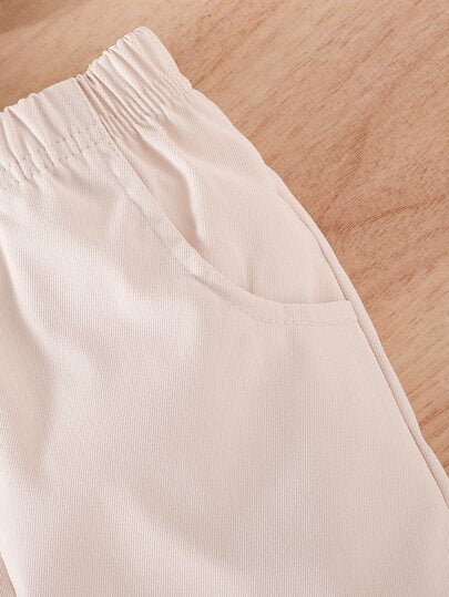 SHEIN Vintaside Kids جاكيت مطبوعة بالشيك وسروال بدون تي شيرت للأطفال الرضع الصبيان، لمناسبة عيد الميلاد
