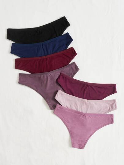 Shein Underwear&Sleepwear Basics سروال داخلي بسيط 7 قطع