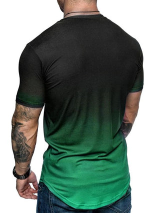 Manfinity Sport Corelite تي شيرت رياضي بطباعة صاعقة ألوان متدرجة للرجال
