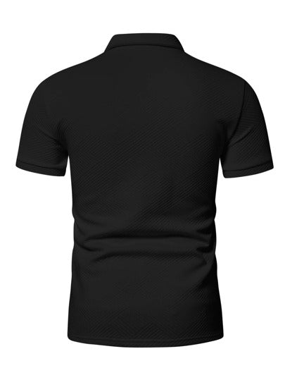 Manfinity Homme قميص بولو سحاب ربع للرجال