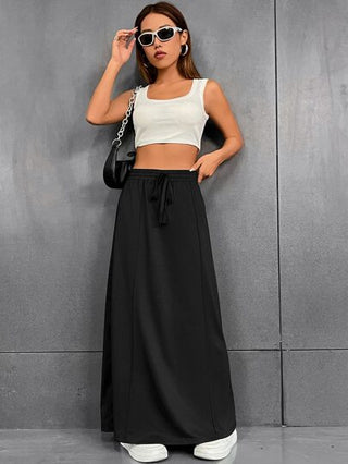 EZwear تنورة ذات خصر مرن مع تفاصيل عُقدة، ملابس رمضان
