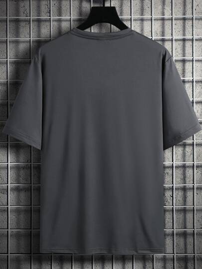 Manfinity Homme تي شيرت حرف و صورة طباعة للرجال