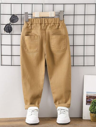 SHEIN بنطلون جينز للأولاد ذو خصر مطاطي وجيبين