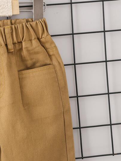 SHEIN بنطلون جينز للأولاد ذو خصر مطاطي وجيبين