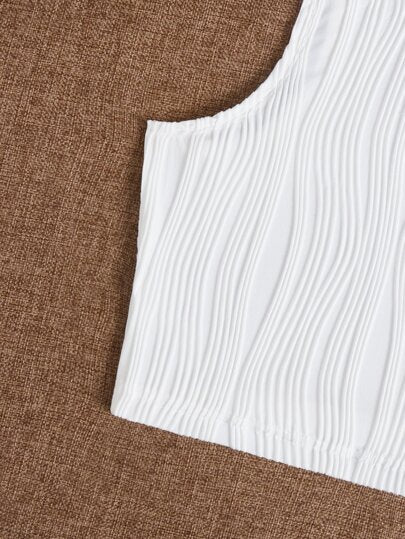 EZwear لباس علوي تانك قصير موحدة اللون