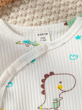SHEIN بوديسوت طباعة ديناصور مع بنطلون مولود جديد