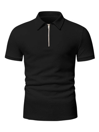 Manfinity Homme قميص بولو سحاب ربع للرجال