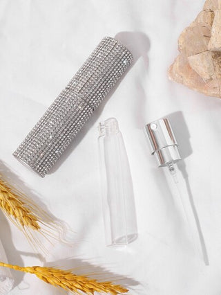 1 قطعة من زجاجة رش العطر المزينة بالراين ستون، زجاجة رش عطر قابلة لإعادة التعبئة صغيرة للسفر، ديكور منزلي للغرفة المعيشة والنوم والحمام، مستلزمات السفر، زفاف، حفلة، عيد ميلاد، هدايا للرجال والأم والأب والأصدقاء، رأس السنة، إكسسوارات، هدية مضحكة