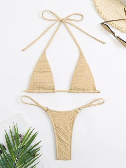 Swim SXY مجموعة بيكيني هالتر مايكرو ترايانجل ثونغ للشاطئ في الصيف