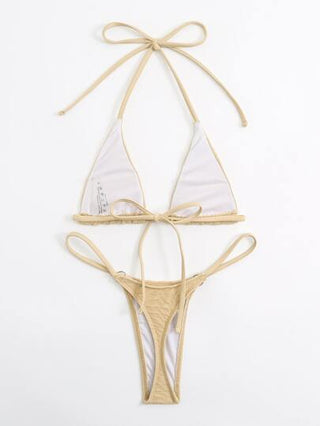 Swim SXY مجموعة بيكيني هالتر مايكرو ترايانجل ثونغ للشاطئ في الصيف