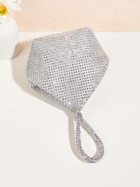 حقيبة دلو صغيرة خفيفة الوزن مزينة بالراين ستون، تصميم سحاب، حقيبة شفافة مزينة بالخرز الاصطناعي، حقيبة سهرة أنيقة وفاخرة مناسبة لحفلات الزفاف والسهرات والعشاء، هدية مثالية لفتاة الحفلات والعروس