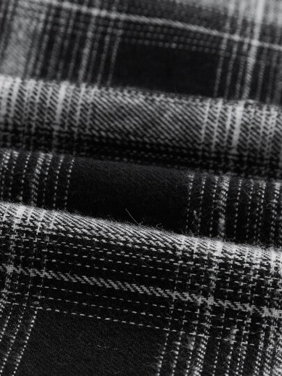 EZwear جمبسوت بحمالات طباعة مربع النقش بدون تي شيرت