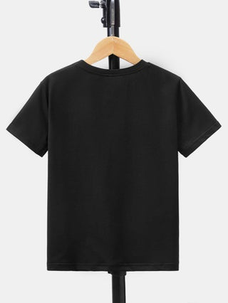 SHEIN تي شيرت كاجوال مريح للتنفس واسع مع بطباعة حروف ولد طفل