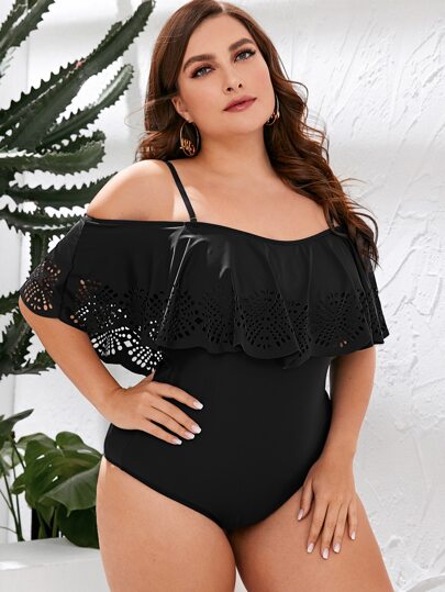 Swim Lushoire قطعة واحدة ملابس سباحة حجم كبير أنيقة