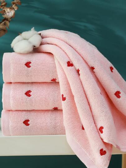 منشفة وجه من قماش منسوج، قطعة تنظيف الوجه المطرزة بشكل قلب للحمام والمنزل وصالون التجميل، منشفة استحمام للصالون والفندق والرياضة والمنزل