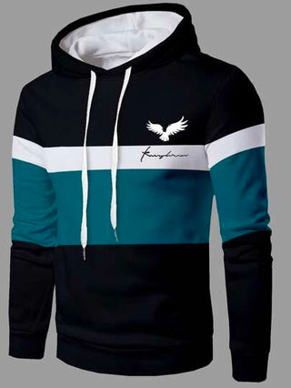 Manfinity Homme هودي ألوان متجانسة بطباعة أحرف رباط للرجال