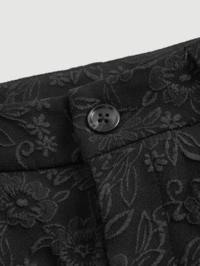 SHEIN MOD بنطلون قصير جاكار تجاعيد مطوية
