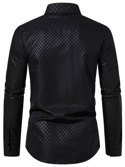 Manfinity Homme قميص طباعة بلوري للرجال