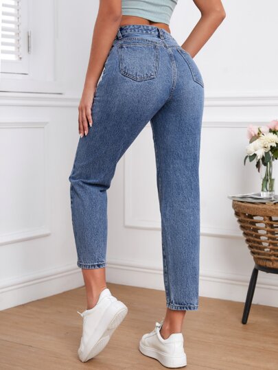 SHEIN Frenchy بنطلون جينز ام خصر عالي