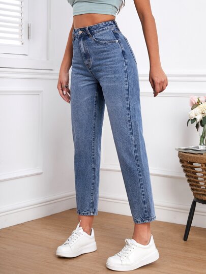 SHEIN Frenchy بنطلون جينز ام خصر عالي