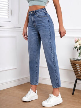 SHEIN Frenchy بنطلون جينز ام خصر عالي