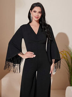 Modelyn بدسويت بساق واسع مقلم كشكش