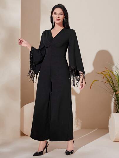 Modelyn بدسويت بساق واسع مقلم كشكش