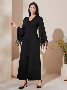 Modelyn بدسويت بساق واسع مقلم كشكش