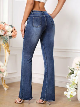 SHEIN Tall بنطلون جينز واسع من الاسفل جيب مائل