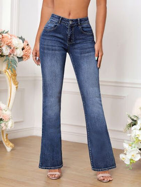 SHEIN Tall بنطلون جينز واسع من الاسفل جيب مائل