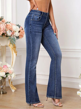 SHEIN Tall بنطلون جينز واسع من الاسفل جيب مائل