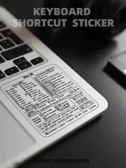 قطعة واحدة من ملصق اختصار الكمبيوتر المحمول متوافق مع MacBook 24 بوصة ، ملصقات لوحة المفاتيح