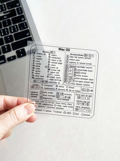 قطعة واحدة من ملصق اختصار الكمبيوتر المحمول متوافق مع MacBook 24 بوصة ، ملصقات لوحة المفاتيح