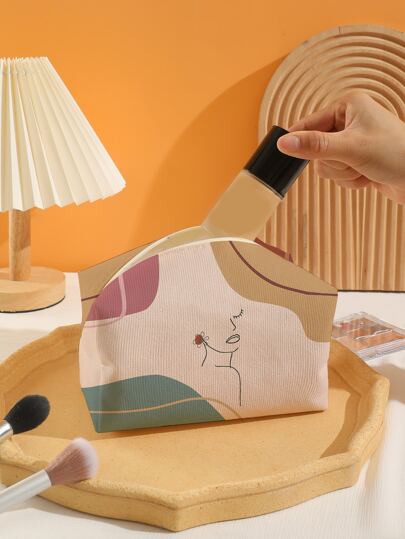 حقائب مكياج جرافيك شخص مربع قطعة واحدة