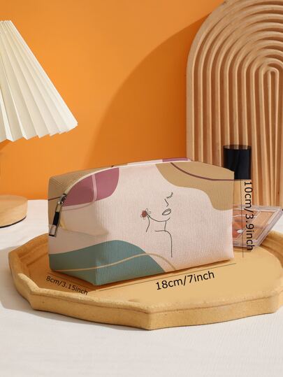 حقائب مكياج جرافيك شخص مربع قطعة واحدة