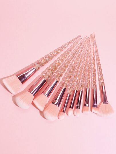 مجموعة من 10 فرش مكياج احترافية ، بما في ذلك فرشاة الخدود، وفرشاة مسحوق فضفاضة، وفرش مكياج العيون ، إلخ، باللون الوردي والأحمر الوردي فرش ميكب فرشا مكياج فرشا فرشاة مكياج فرش مكياج مكياج فراش فراش مكياج