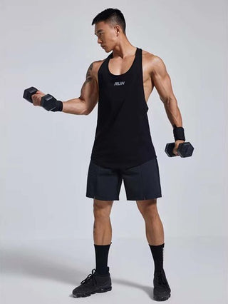 Manfinity Fitness توب رياضي بطبعة حرفية رسامة للرجال بقصة رياضية عريضة الحمالات (رسن) ،مجموعة توبات رياضية
