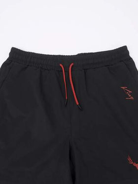 Manfinity Homme شورت جوجر بخصر رباط مطبوع عليه حرف قرن الغزال، هدية للزوج أو الحبيب