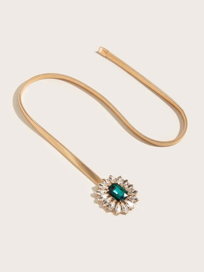 1 قطعة حزام خصر فاخر من سبيكة مرصع بالكريستال الذهبي اللامع، مناسب للفساتين والمعاطف والجينز، عصري وشامل للحفلات والاستخدام اليومي في الصيف والمدرسة والخريف وعيد الهالوين