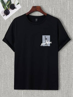Manfinity Homme تي شيرت شعار و ناطحات سحاب طباعة للرجال