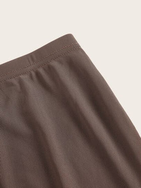 SHEIN EZwear تنورة موحدة اللون شبكي شامل