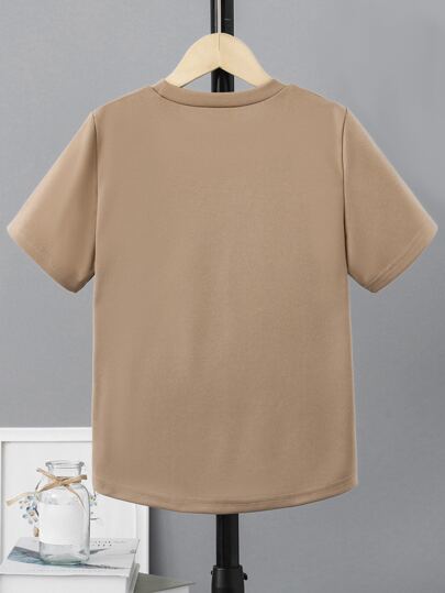SHEIN تي شيرت بطباعة شعار ولد