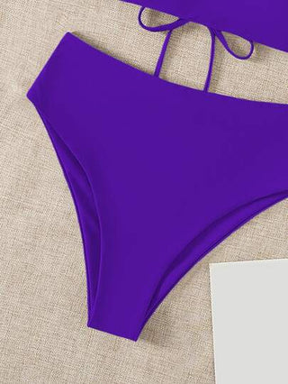 Swim برباط خلفي صدرية خصر عالي ملابس سباحة بيكيني