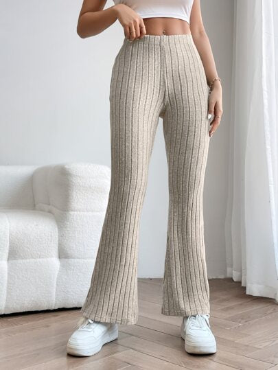 SHEIN PETITE بنطلون ربيعي للنساء بساق متدلية وجوارب مُحبوكة بطريقة متماسكة، ملابس رمضان
