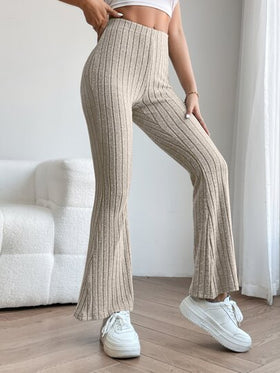 SHEIN PETITE بنطلون ربيعي للنساء بساق متدلية وجوارب مُحبوكة بطريقة متماسكة، ملابس رمضان