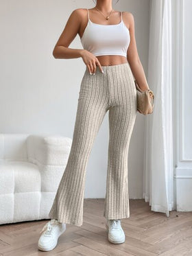 SHEIN PETITE بنطلون ربيعي للنساء بساق متدلية وجوارب مُحبوكة بطريقة متماسكة، ملابس رمضان
