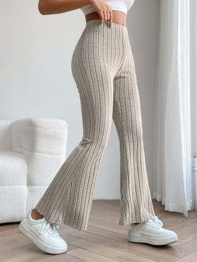 SHEIN PETITE بنطلون ربيعي للنساء بساق متدلية وجوارب مُحبوكة بطريقة متماسكة، ملابس رمضان