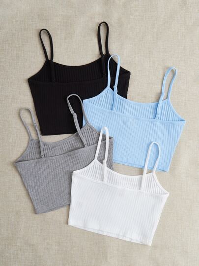 EZwear بلايز بحمالات زينة على شكل نبات  الصاف كاجوال