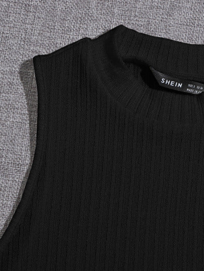 EZwear أعلى خزان مضلع قصير عادي